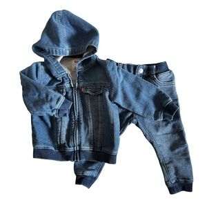 Levi’s Denim Set Zip Hoodie Jacket Joggers